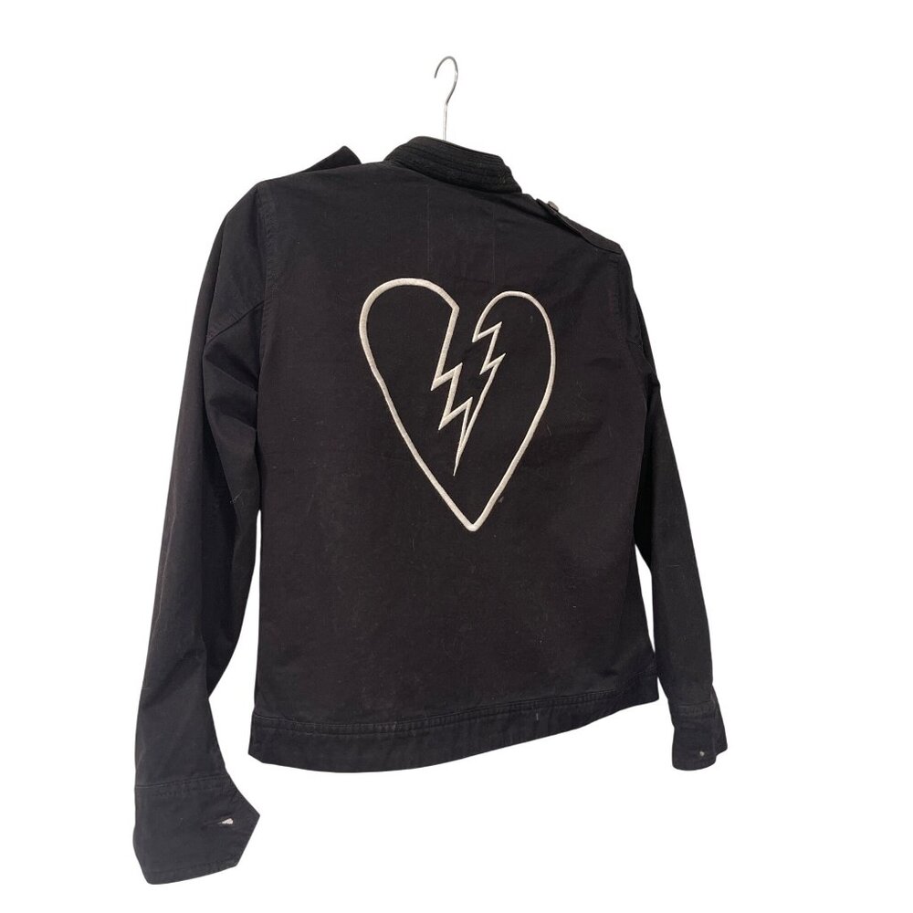 Zadig & Voltaire Embroidered Broken Heart Moto Jacket Small